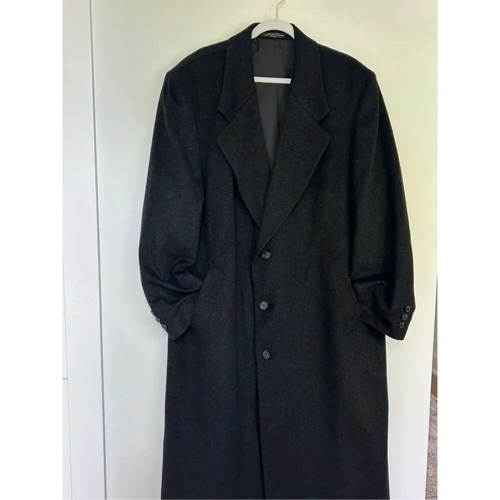 Vintage Dario Di Napoli Wool Blend Button Up Overcoat Jacket Black Women's XL